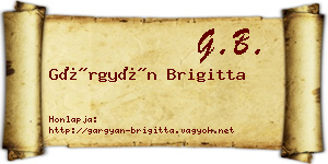 Gárgyán Brigitta névjegykártya